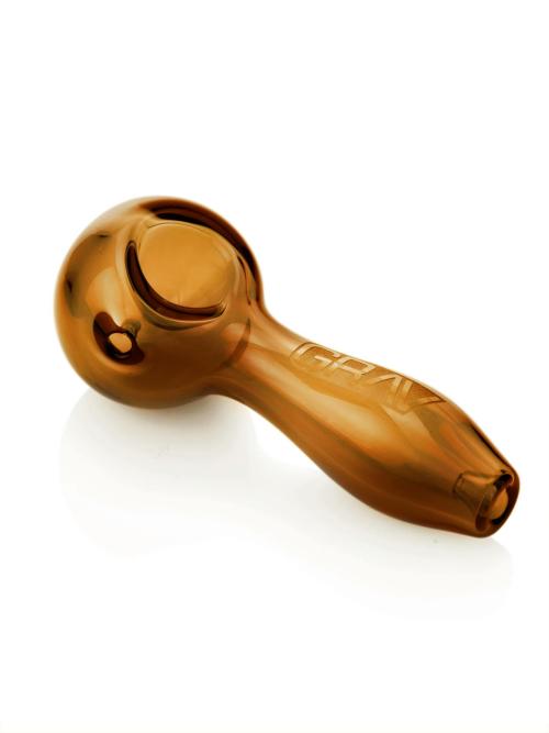 4” Classic Spoon – Hand Pipe – Glassy Amber