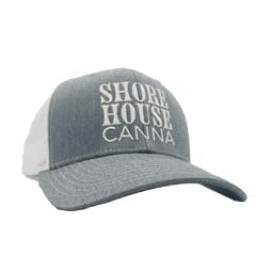 Grey Trucker Hat – White Embroidery