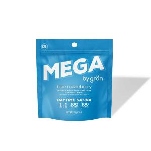 MEGA Razzleberry (1:1 THC:CBG) - 100mg (2 Pack)