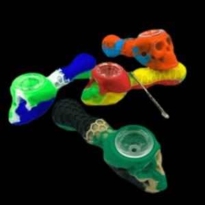 Silicone Hand Pipe - Skull