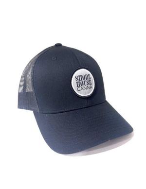 Black Trucker Hat - Silver Patch