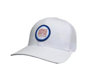 White Trucker Hat - Circle Patch Logo